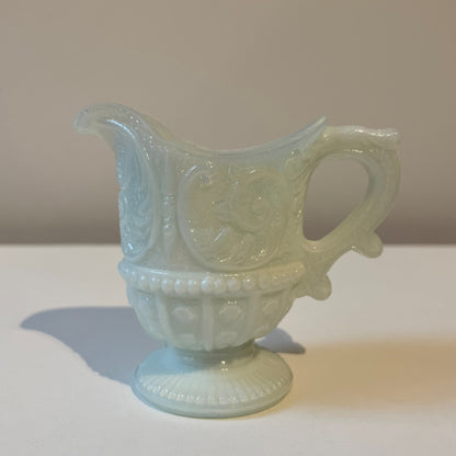 【Vintage】France - 1930s Portieux Louis XV White Opaline Pitcher Creamer