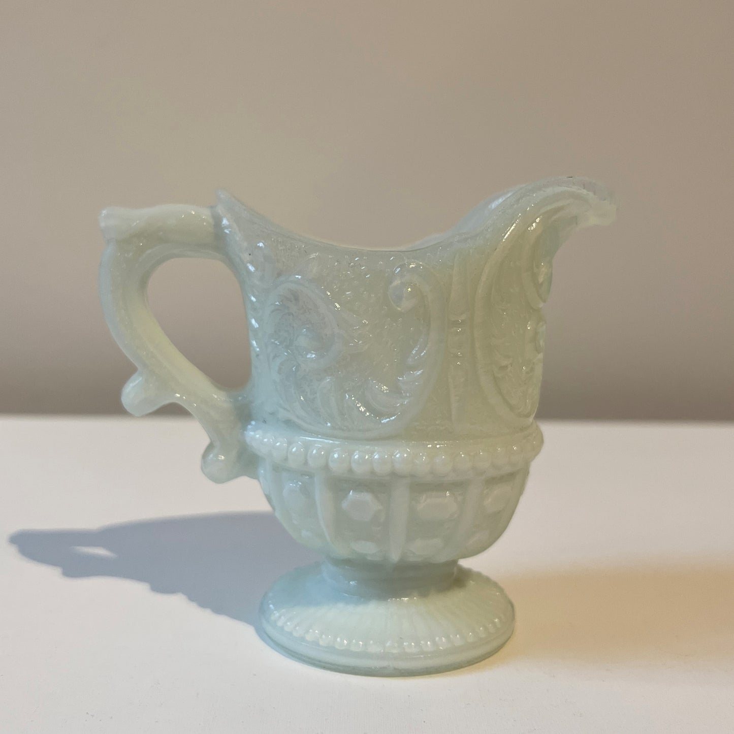 【Vintage】France - 1930s Portieux Louis XV White Opaline Pitcher Creamer