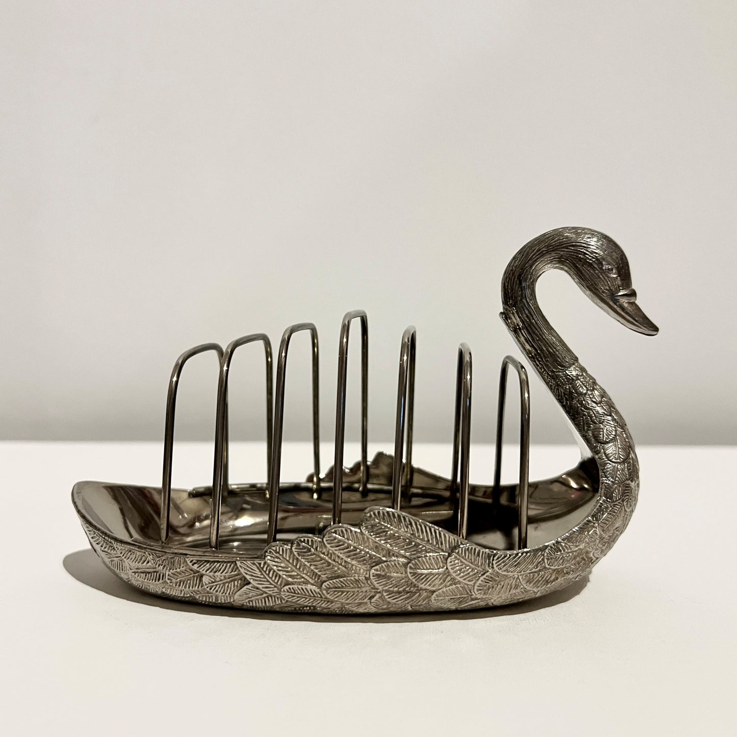 【Vintage】France - 1930s Silver Plate Swan Toast Rack