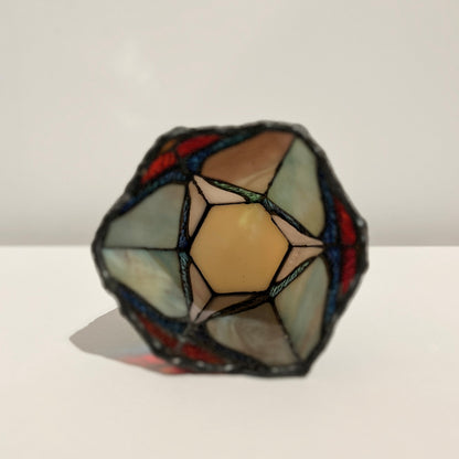 【Vintage】France ‐ 1950‐60s Stained Glass Candle Holder