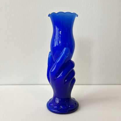 【Vintage】US - 1960s Mid Century Cobalt Blue Hand Vase