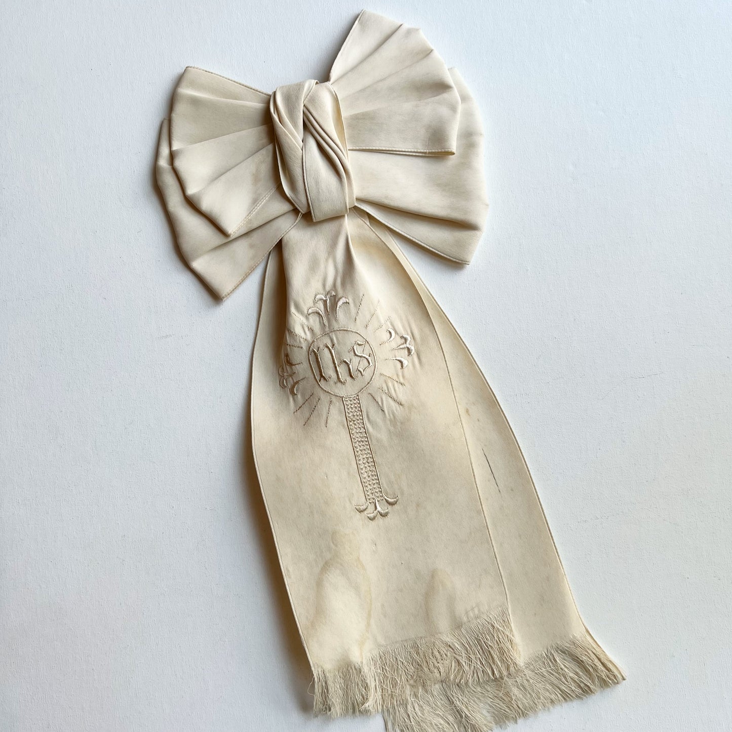 【Antique】France - 1900-20s Communion Ribbon A