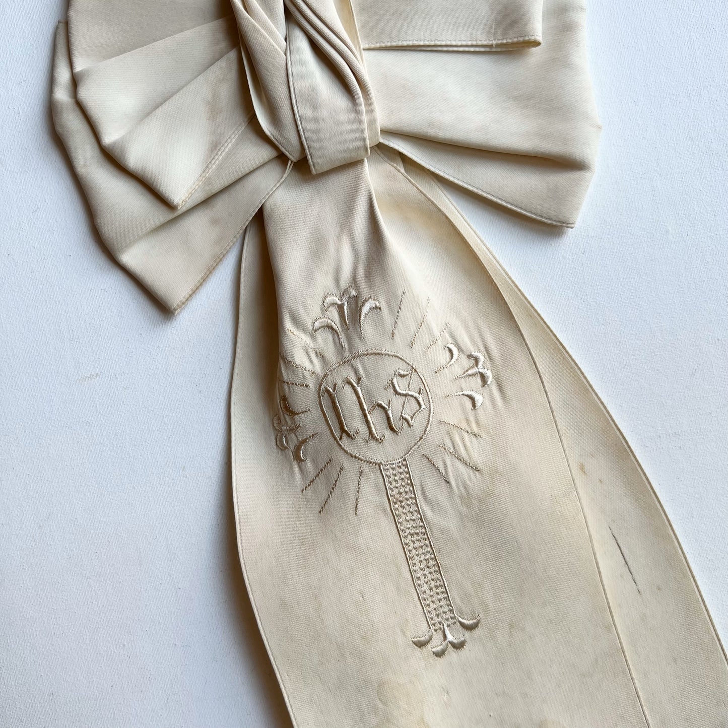 【Antique】France - 1900-20s Communion Ribbon A