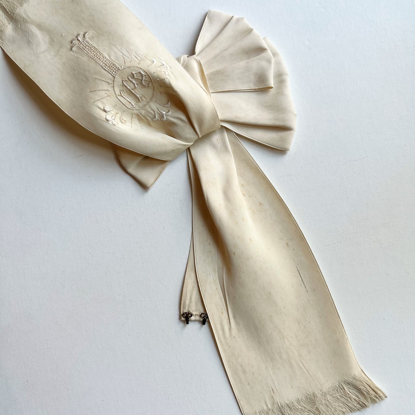 【Antique】France - 1900-20s Communion Ribbon A