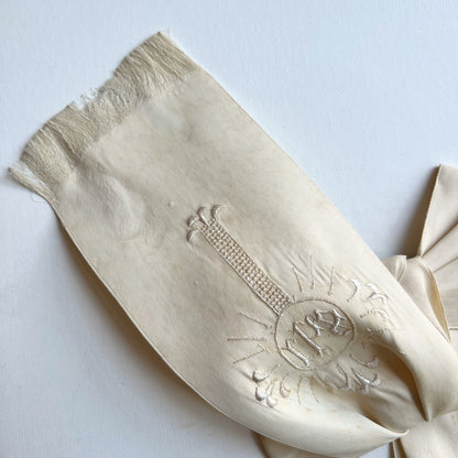 【Antique】France - 1900-20s Communion Ribbon A