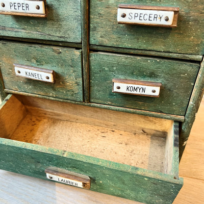 【Antique】Germany - 1900s Wooden Spice Cabinet