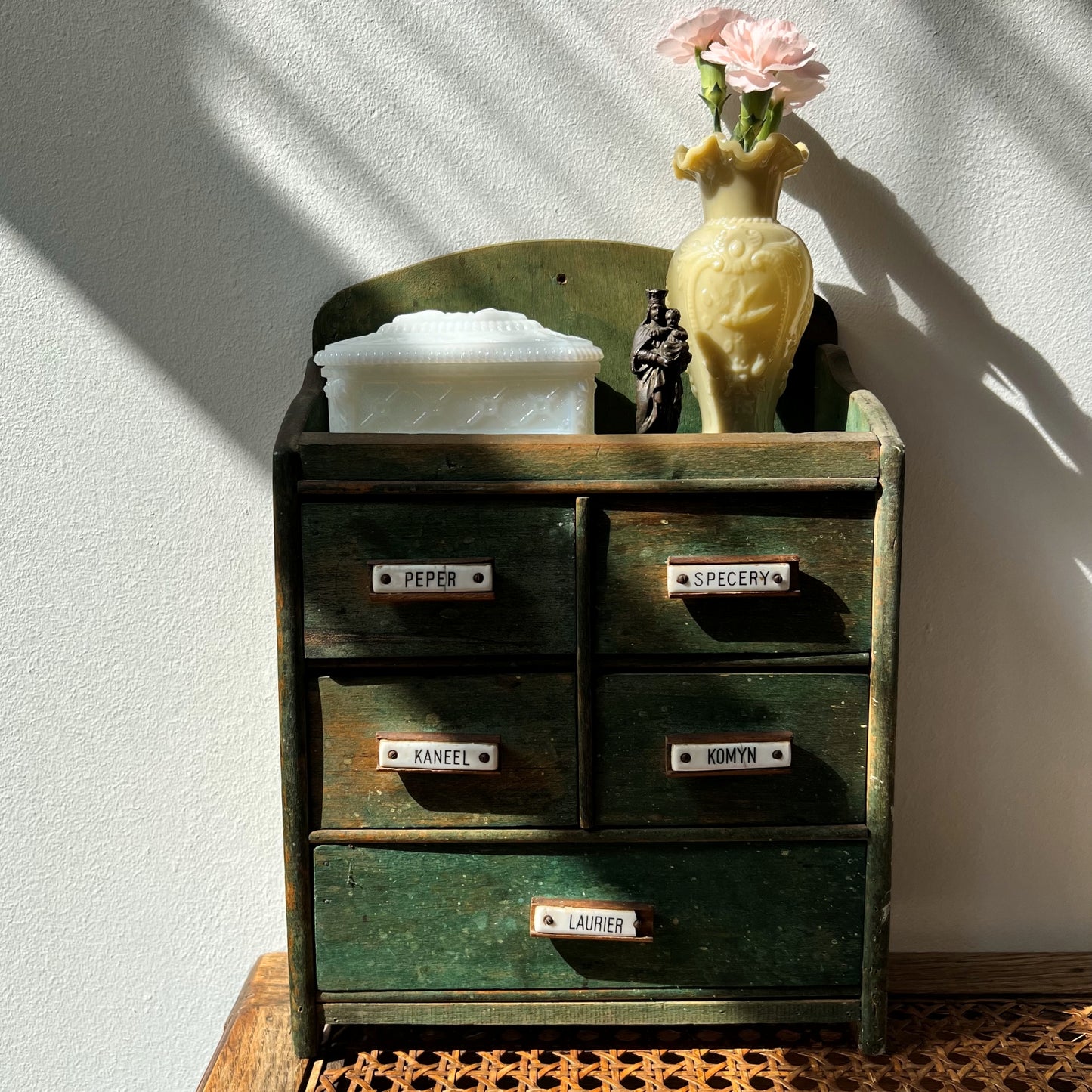 【Antique】Germany - 1900s Wooden Spice Cabinet