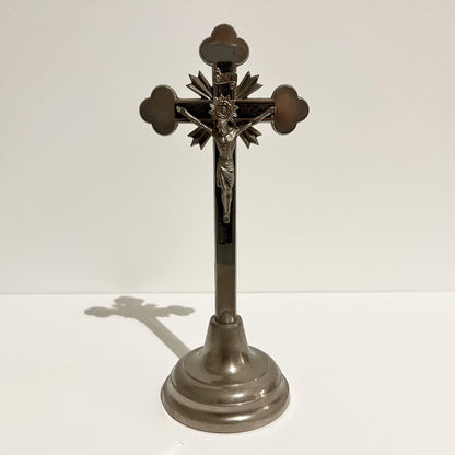 【Vintage】Poland - Metal & Wood Holly Cross