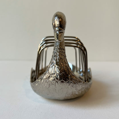 【Vintage】France - 1930s Silver Plate Swan Toast Rack