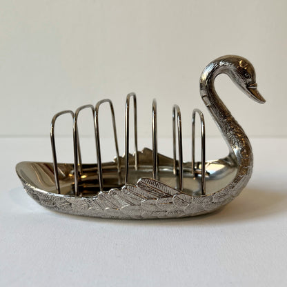 【Vintage】France - 1930s Silver Plate Swan Toast Rack