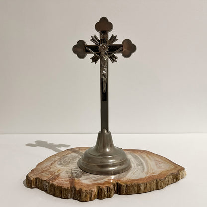 【Vintage】Poland - Metal & Wood Holly Cross