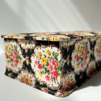 【Vintage】France - 1960s Flower Cartonnage Box