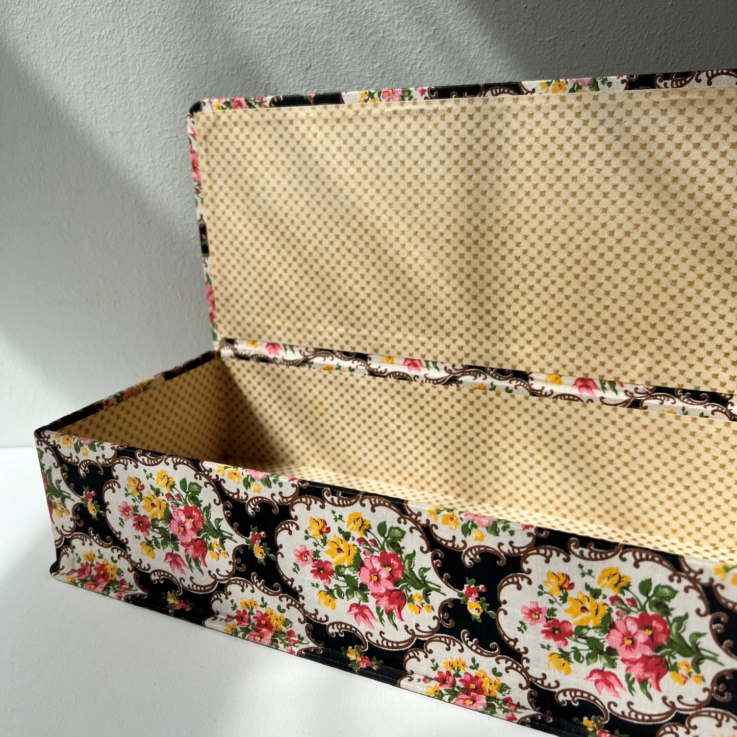 【Vintage】France - 1960s Flower Cartonnage Box