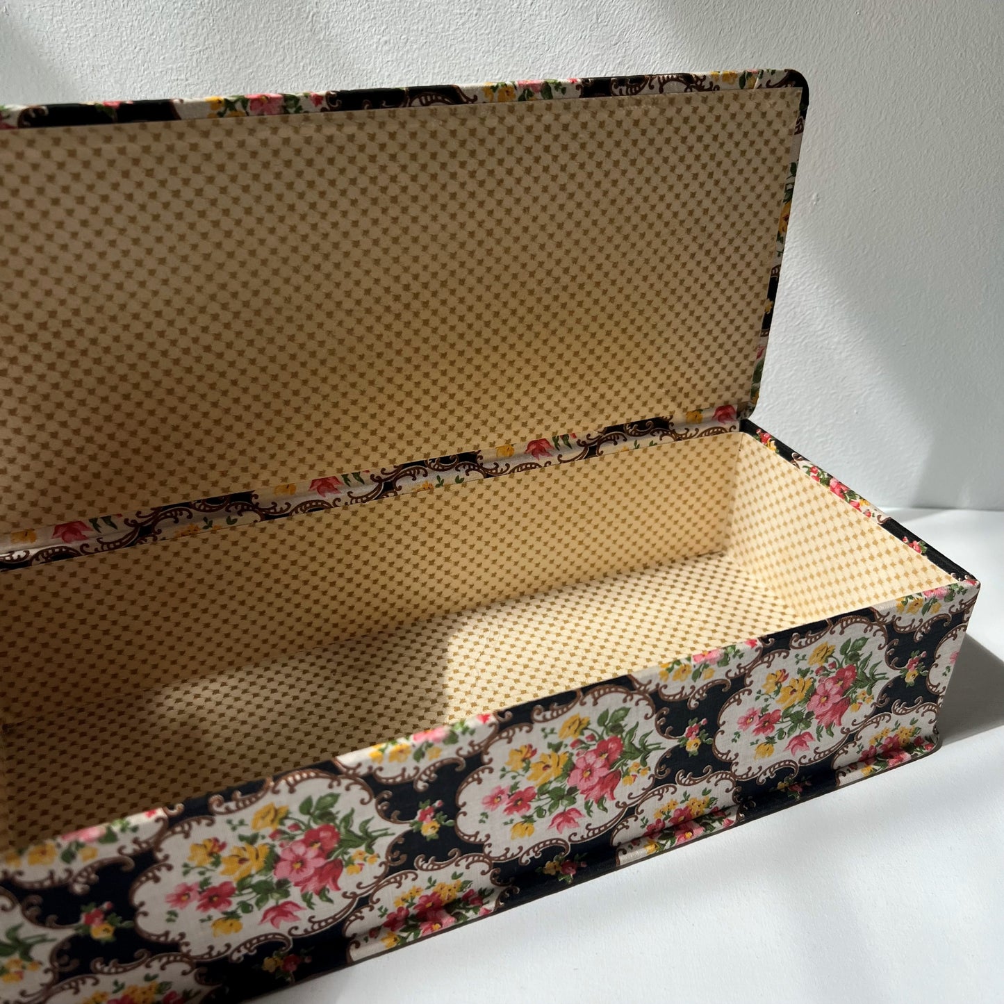 【Vintage】France - 1960s Flower Cartonnage Box