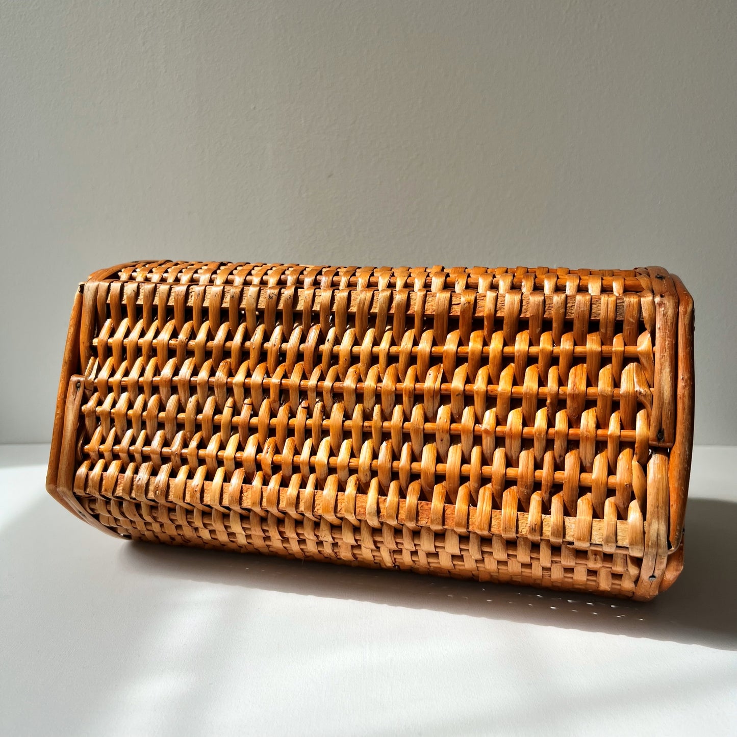 【Vintage】France - 1960s Rattan＆Wood Bag