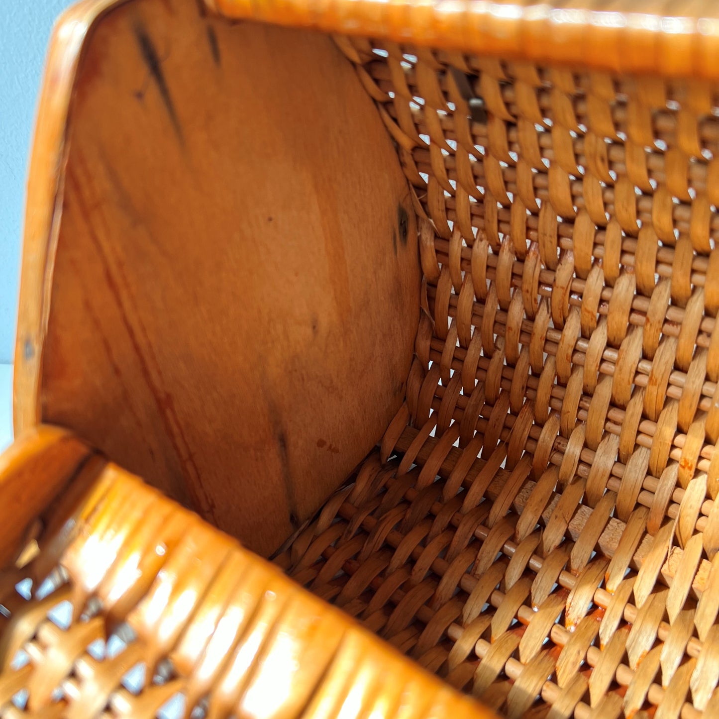 【Vintage】France - 1960s Rattan＆Wood Bag