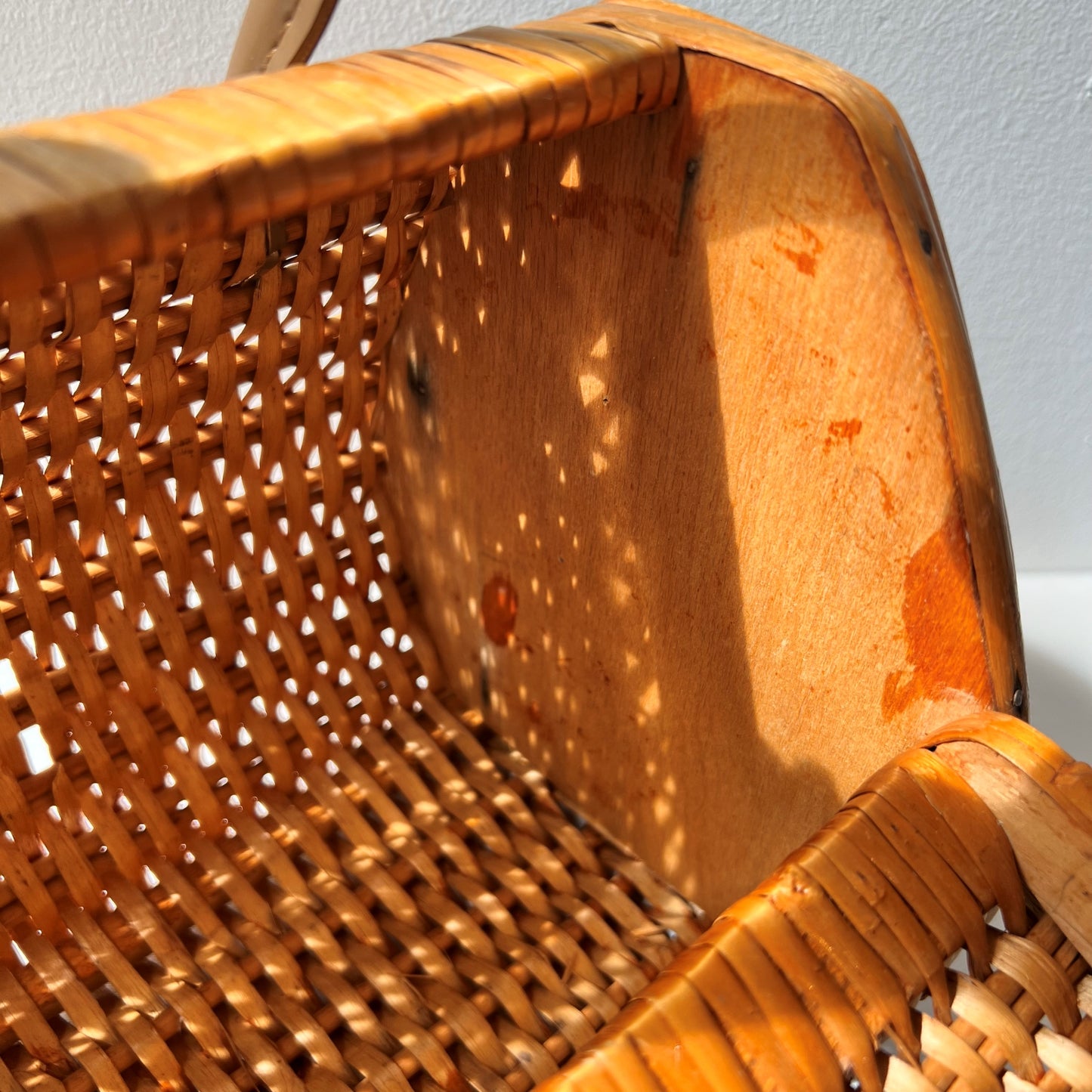 【Vintage】France - 1960s Rattan＆Wood Bag