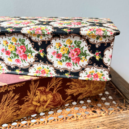 【Vintage】France - 1960s Flower Cartonnage Box