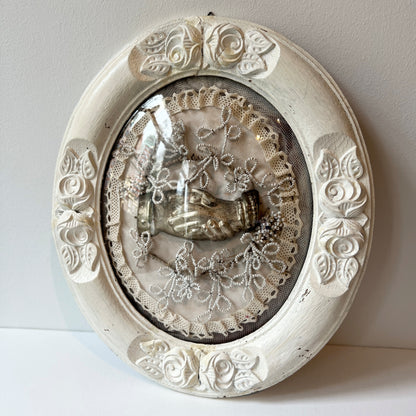 【Antique】France ‐ Hand Motif Glass Dome Frame《Special》