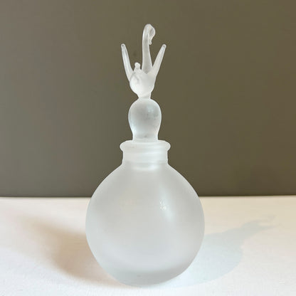 【Vintage】 UK ‐ 1960-70s Frosted Glass Swan Perfume Bottle