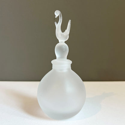 【Vintage】 UK ‐ 1960-70s Frosted Glass Swan Perfume Bottle