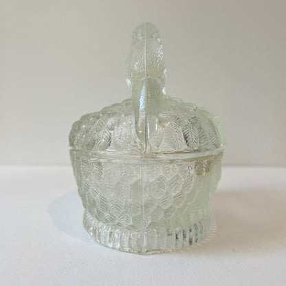 【Vintage】US - 1930s Crystal Glass Swan Pot《再入荷》