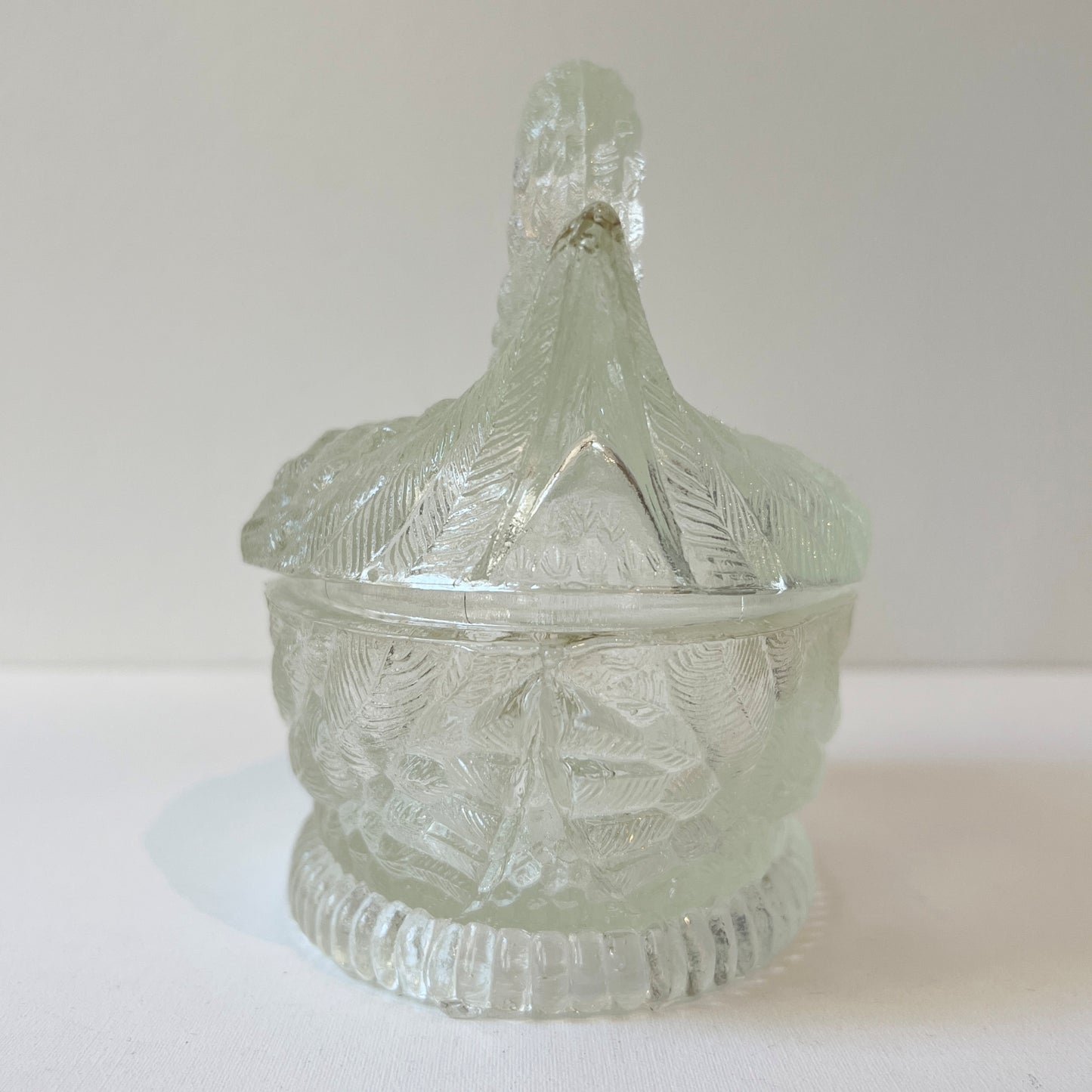 【Vintage】US - 1930s Crystal Glass Swan Pot《再入荷》