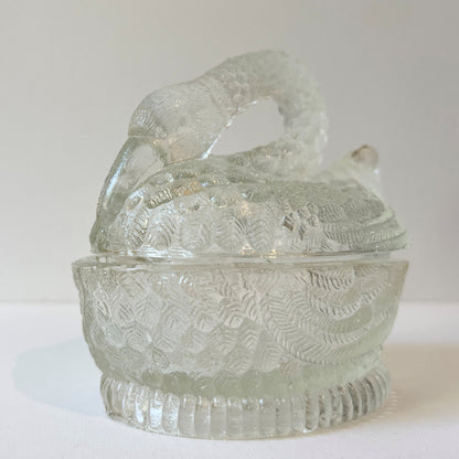 【Vintage】US - 1930s Crystal Glass Swan Pot《再入荷》