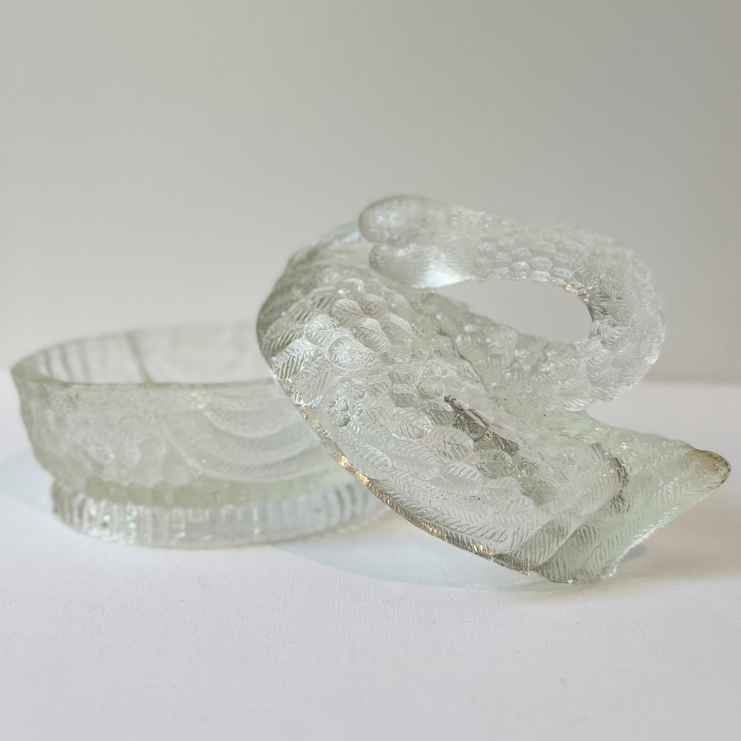 【Vintage】US - 1930s Crystal Glass Swan Pot《再入荷》