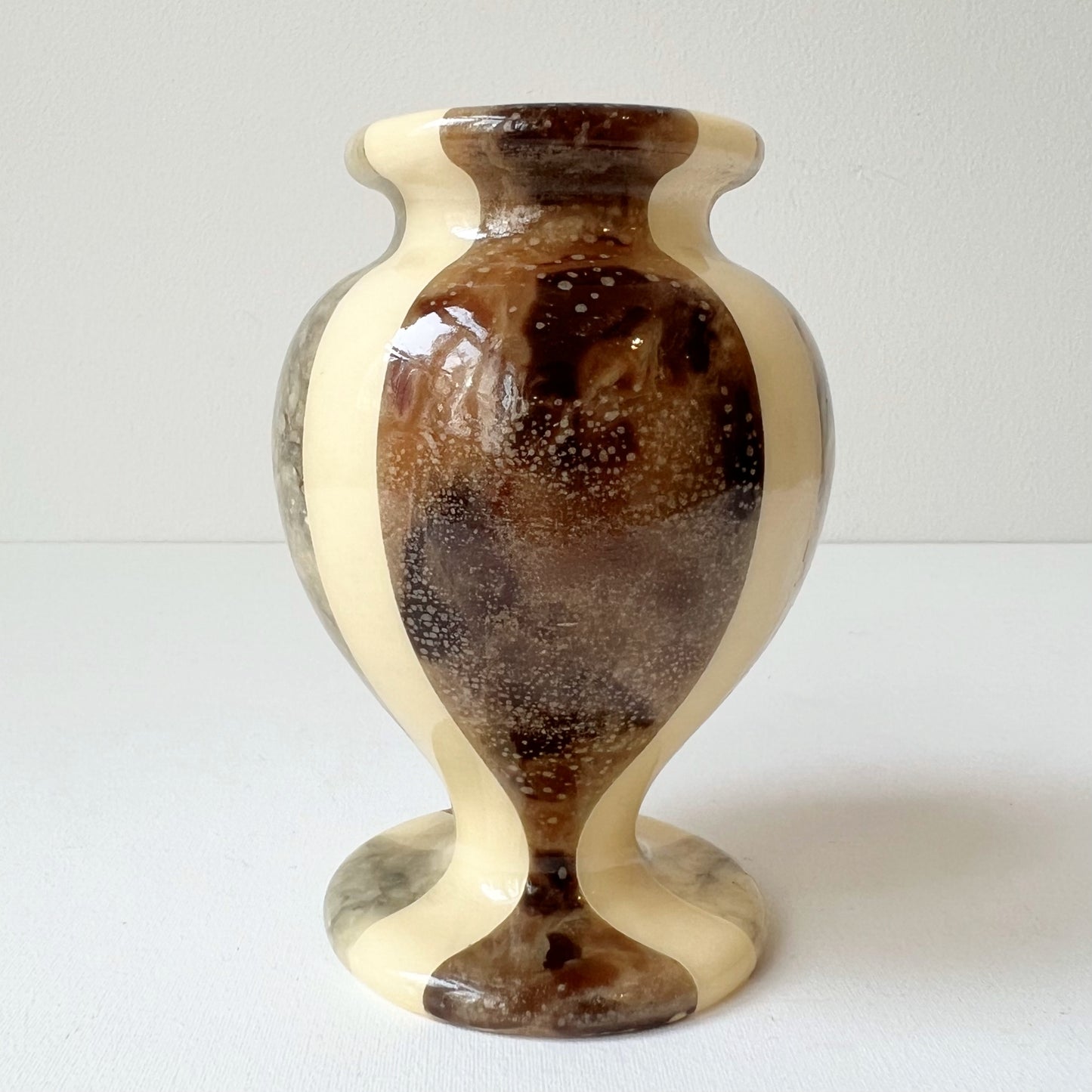 【Vintage】Italy - 1930‐40s Volterra Cooperativa Artieri Dell'alabastro Handmade Alabaster Vase