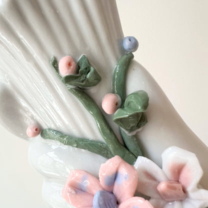 【Vintage】France - 1970s Flower Relief Hand Vase（A）
