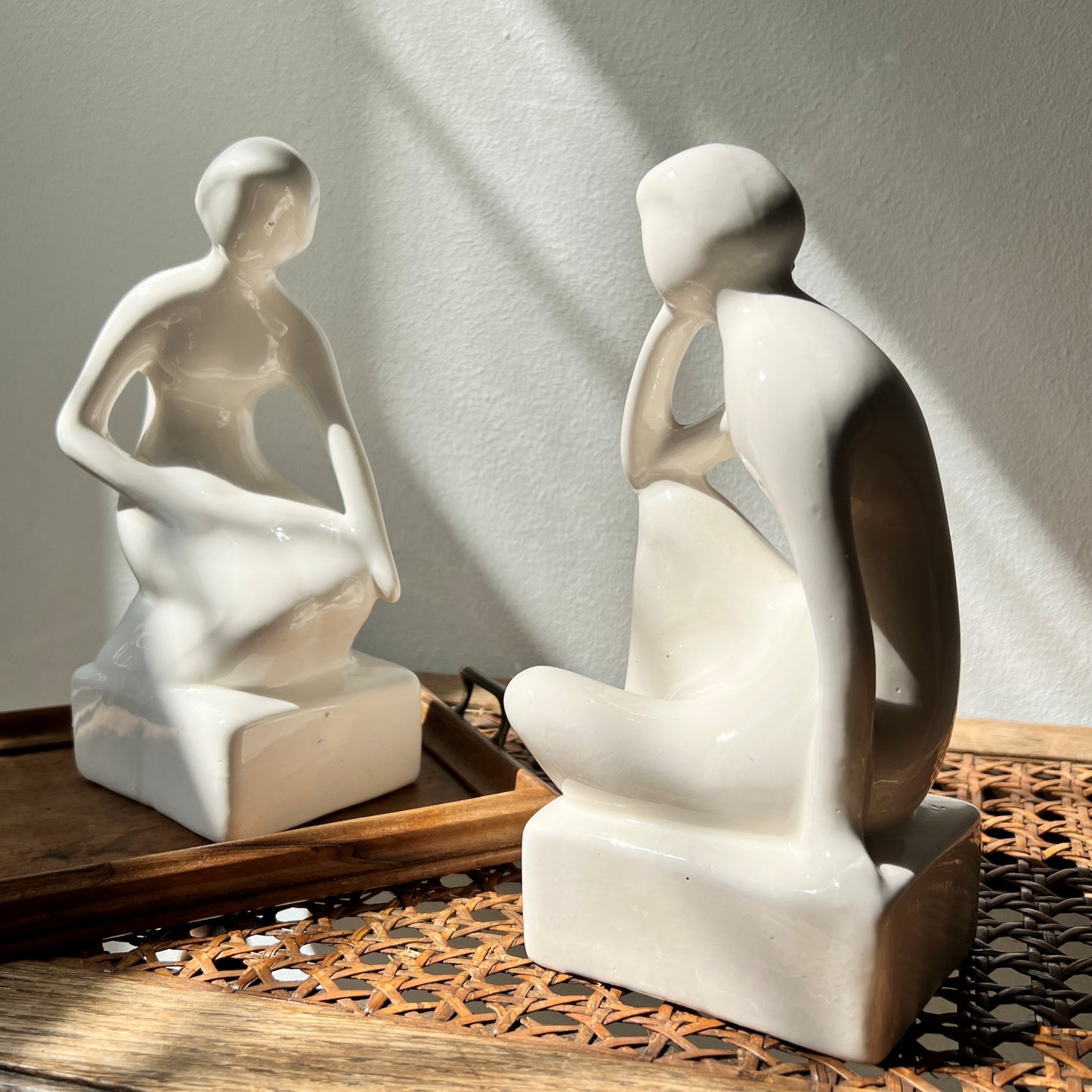 【Vintage】Netherlands - 1980s Handmade Ceramic Conceptual Statue Bookend