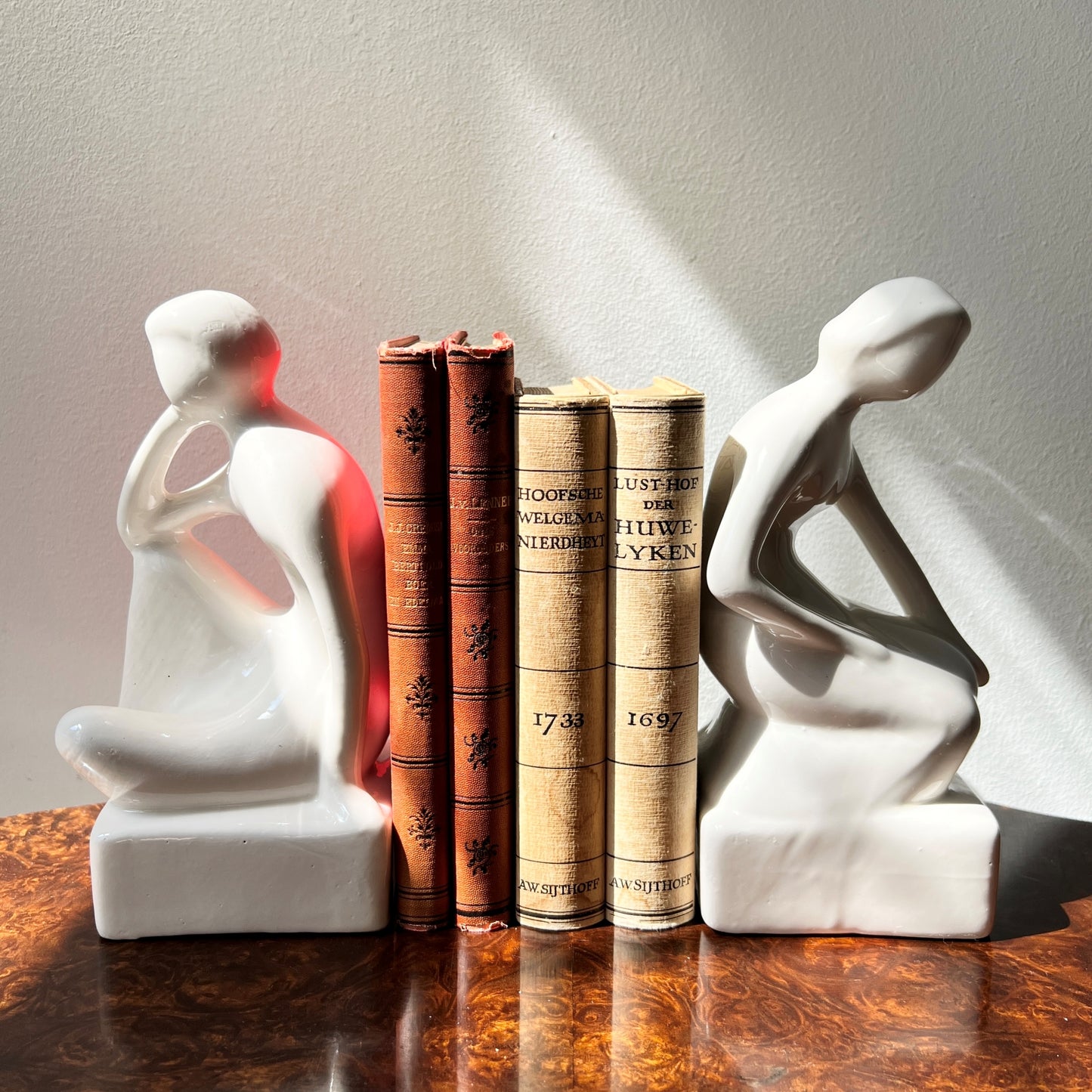 【Vintage】Netherlands - 1980s Handmade Ceramic Conceptual Statue Bookend