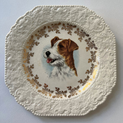 【Vintage】England ‐ Lord Nelson Pottery 1950s～ Jack Russell Terrier Dog Motif Dish