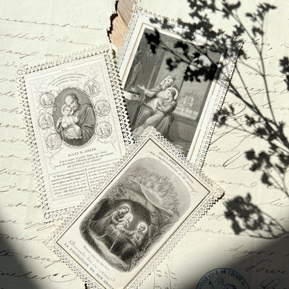 【Antique】France - 1900-20s Holy Cards Set