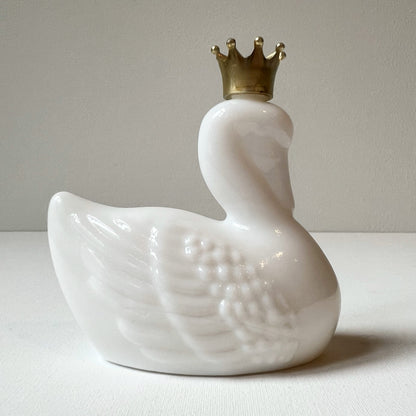 【Vintage】US - 1970s Avon Royal Swan White Milk Glass Perfume Bottle