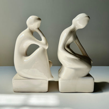 【Vintage】Netherlands - 1980s Handmade Ceramic Conceptual Statue Bookend