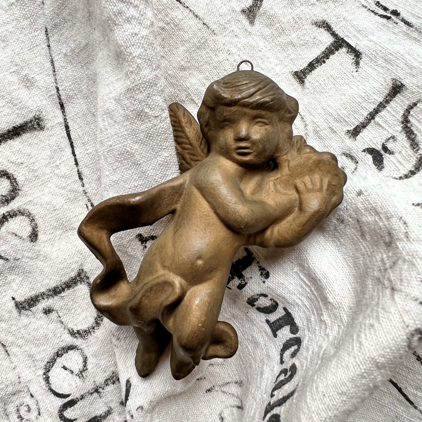 【Vintage】France - 1930s Christmas Pottery Ornament Angel