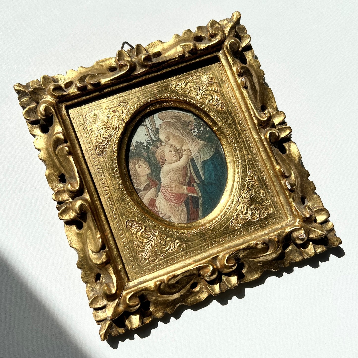 【Vintage】Italy ‐ 1950-60s Botticelli Madonna and Child Wooden Frame