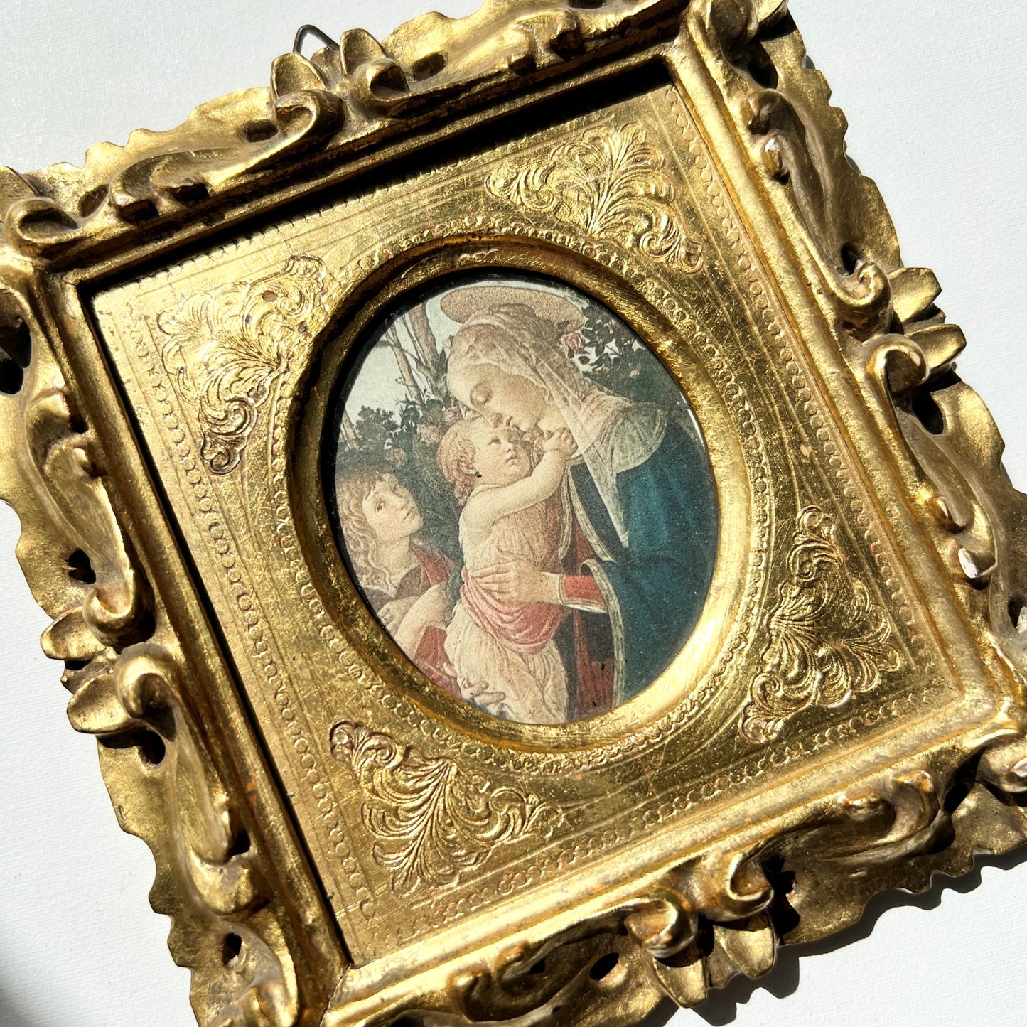 【Vintage】Italy ‐ 1950-60s Botticelli Madonna and Child Wooden Frame