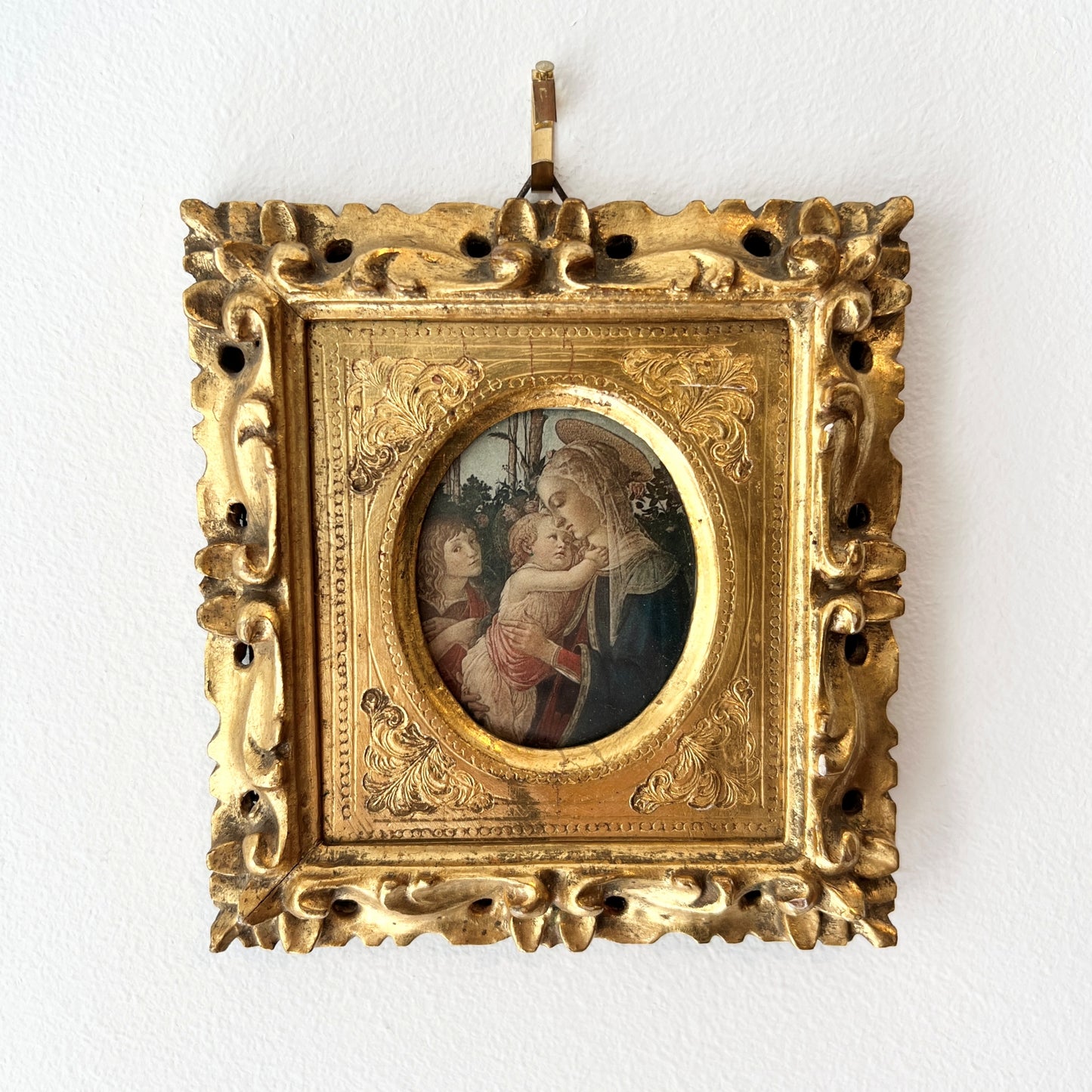 【Vintage】Italy ‐ 1950-60s Botticelli Madonna and Child Wooden Frame