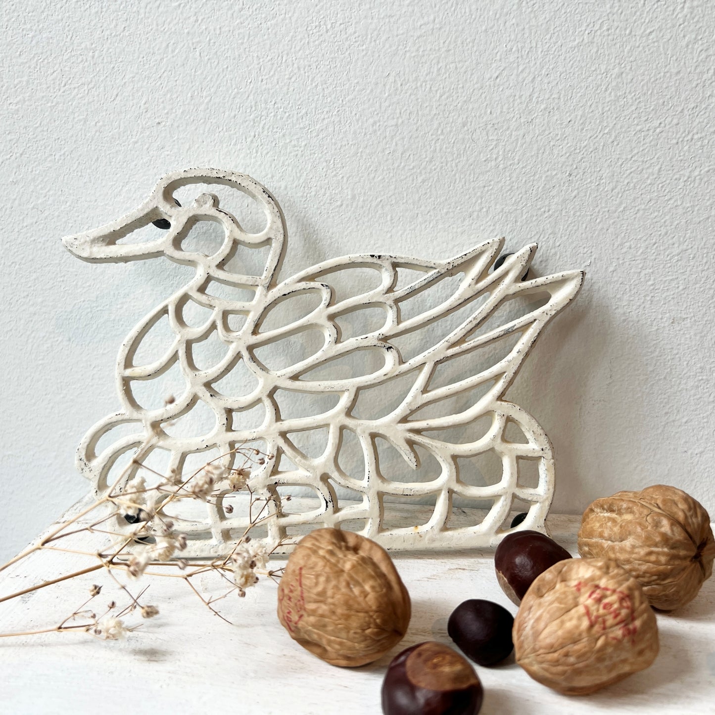 【Vintage】Netherlands - 1970s Iron Swan Trivet