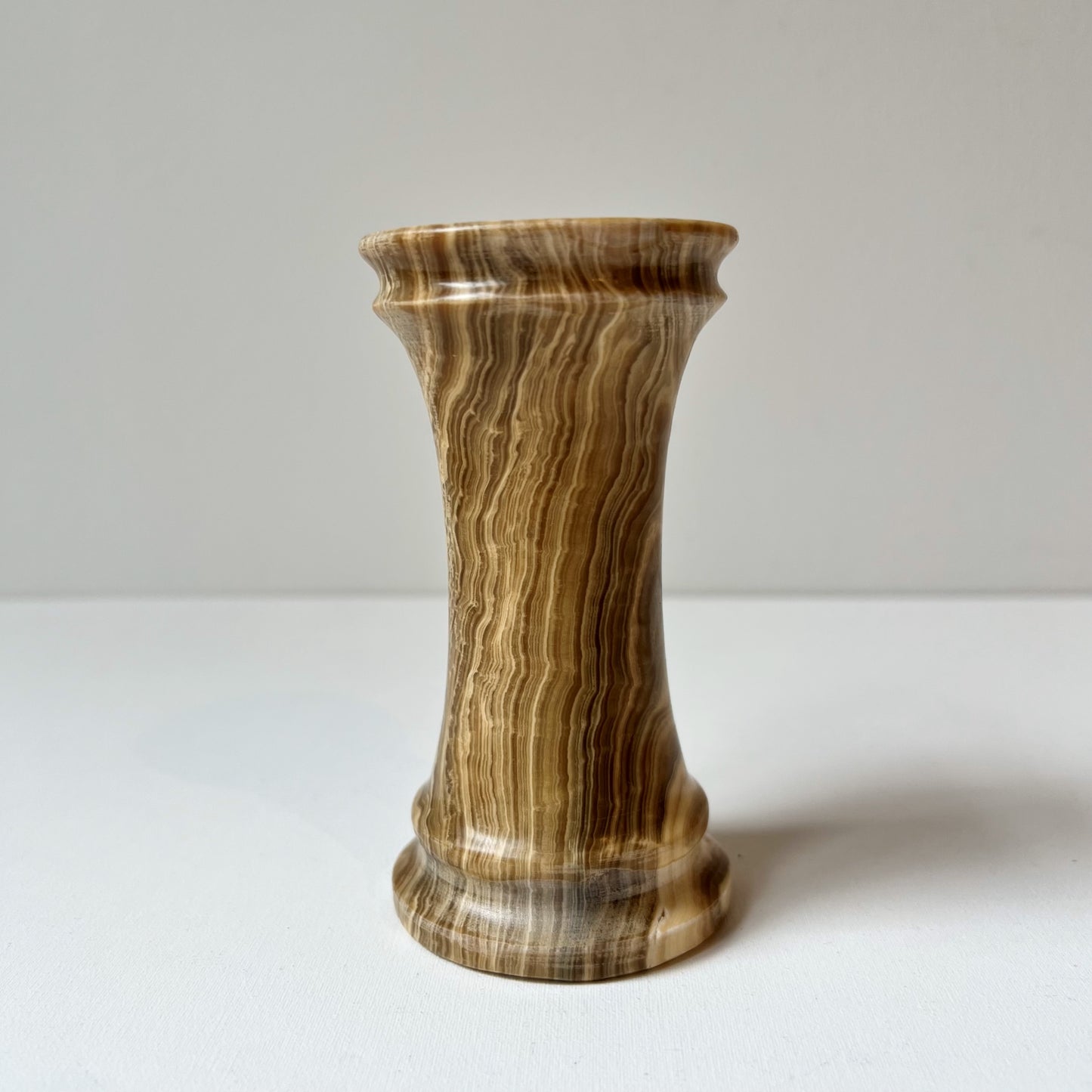 【Vintage】Italy - 1970s Onyx Stone Handmade Vase