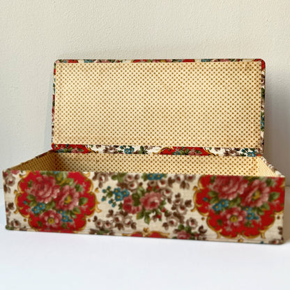 【Vintage】France ‐ 1950s Flower Cartonnage Box