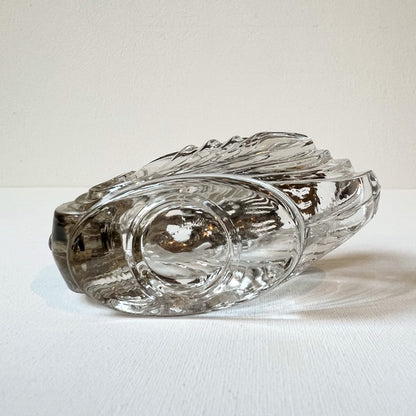 【Vintage】France - 1930s Crystal Swan Bowl