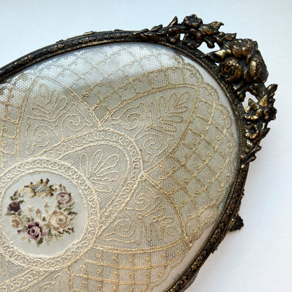 【Vintage】UK ‐ 1940s Petit Point Dressing Tray