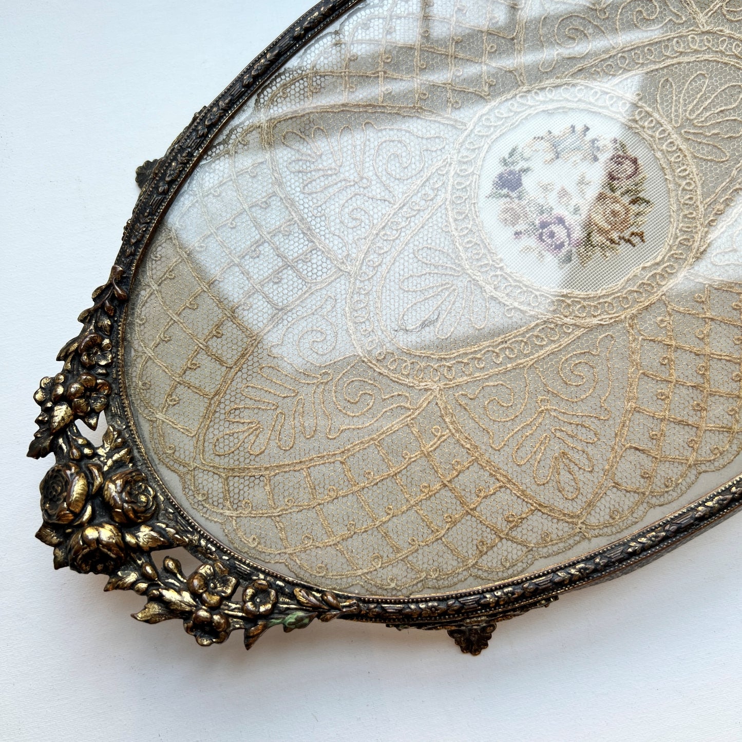 【Vintage】UK ‐ 1940s Petit Point Dressing Tray