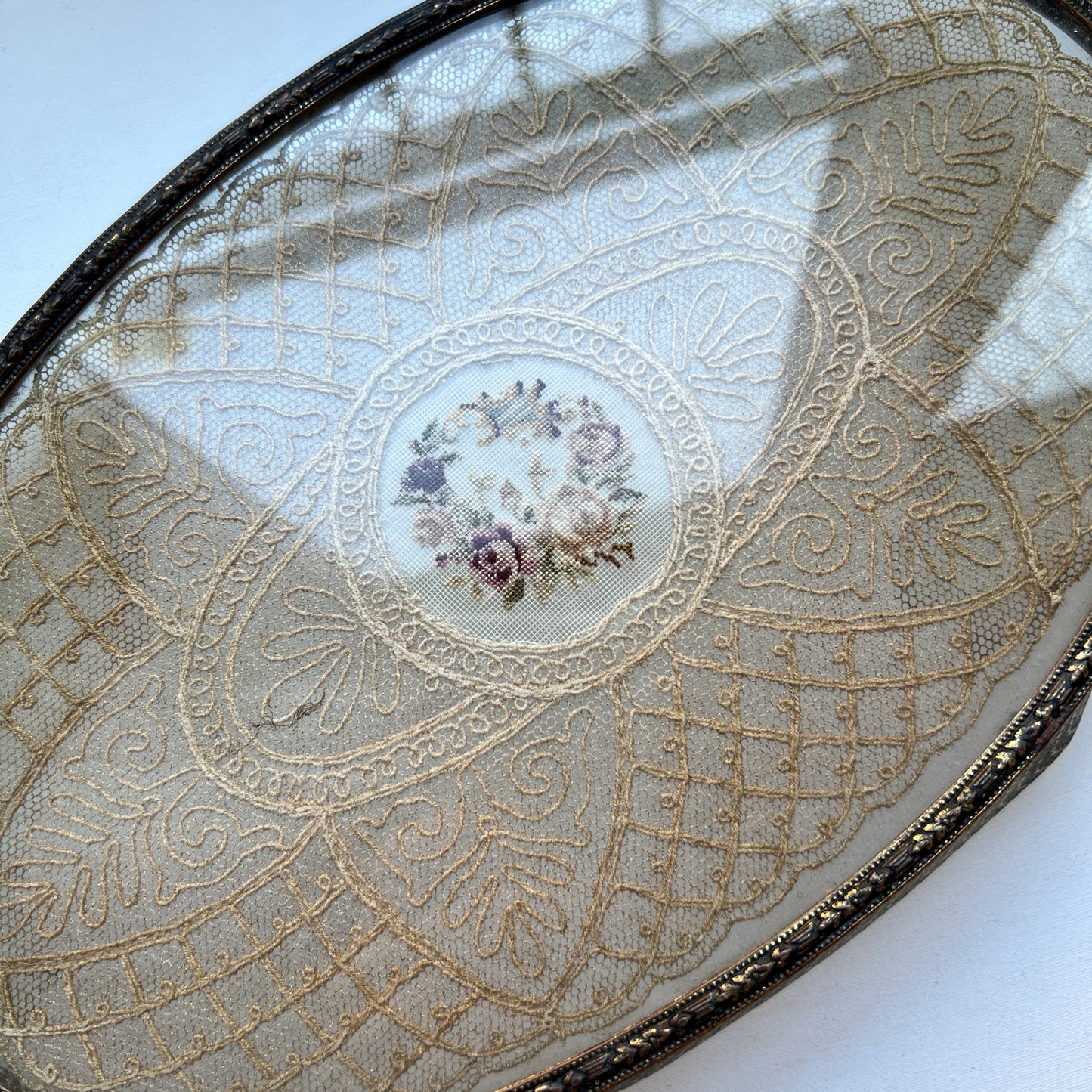 【Vintage】UK ‐ 1940s Petit Point Dressing Tray