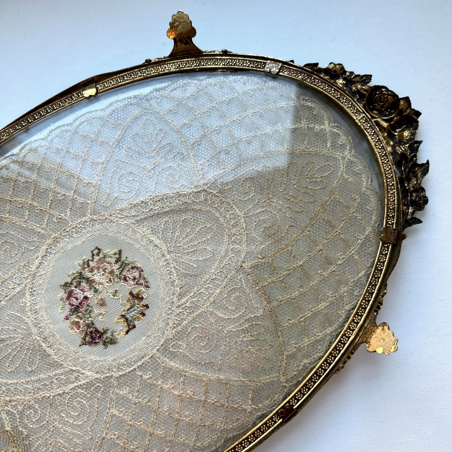 【Vintage】UK ‐ 1940s Petit Point Dressing Tray