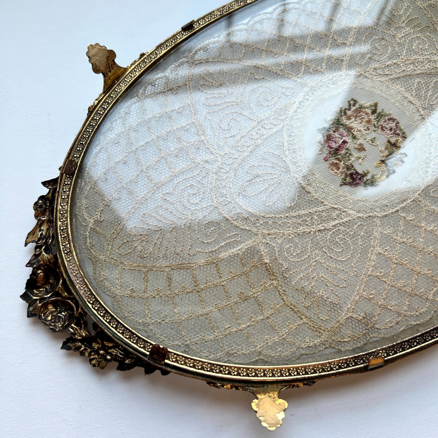 【Vintage】UK ‐ 1940s Petit Point Dressing Tray